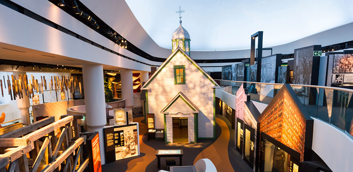 A small church reconstructed inside another building