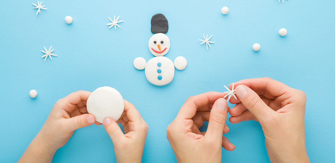 Hands modeling clay