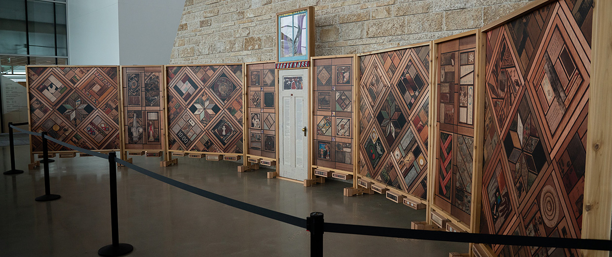 A 12-metre-long cedar artwork